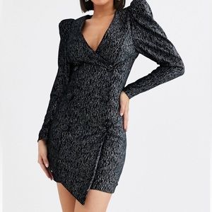 ASOS Velvet Mini Dress | US 6 | Black